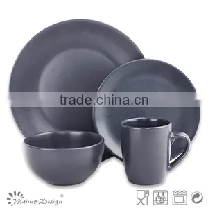 Ceramic Round Shape 16PCS Dinnerware Brown Color thumbnail-3