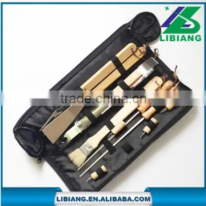 10pcs Portable BBQ Tool Set With Wooden Handle thumbnail-1