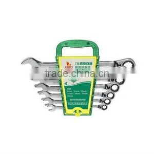 7PCS MIRROR SURFACE DOUBLE DIRECTION RATCHET 2-PURPOSE SPANNER SET(CR-V) thumbnail-1