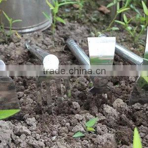 High Grade Stainless Steel Mini Silver Farming 4 Prong Garden Hoe thumbnail-2
