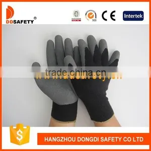 DDSAFETY 10 Gauge Black T/C Acrylic Linner Gray Latex Coating Industry Gloves thumbnail-1