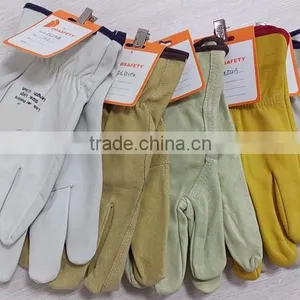 DDSAFETY High Quality Yellow Cow Grain Leather Gloves Driver Gloves thumbnail-6