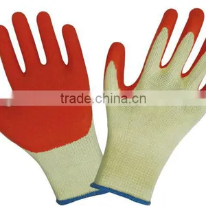 10 Guage Black Seamless Knitted Liner, Grey Latex Palm Coating, Crinkle Finish thumbnail-3
