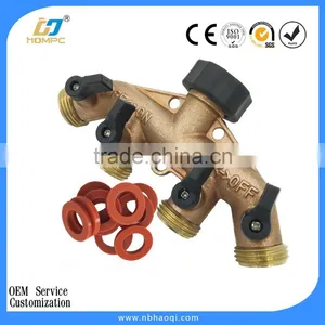 Heavy Duty Brass 4 Way Garden Hose Shut Off Connector thumbnail-1