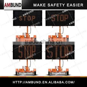 Mobile Informative LED Solar Traffic Warning Signs VMS Screen Trailer Traffic Signal thumbnail-4