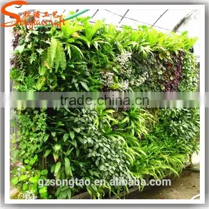 Double Artificial Grass Plant Wall / Plastic Artificial Plant Hang Wall for Art Hall Decor thumbnail-3