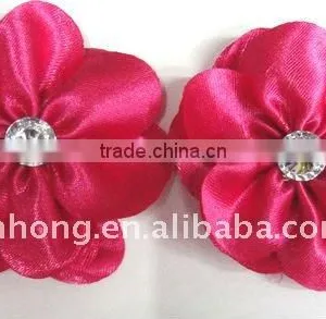 2.5"satin Flower/silk Flower/ Hair Accessory Hot Pink Color thumbnail-1