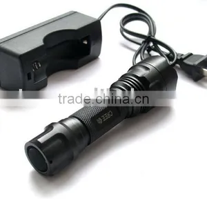 Improved Police Rechargeable CREE Q5 Led Flashlight or Torch With 170 Lumen in 2 Modes of 100% Light and 50% Light thumbnail-1