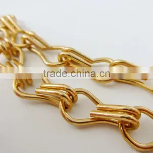 Sparking 12mm Gold Color Aluminum Hook Bag Chain for Decoration thumbnail-2