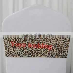 Leopard Print Spandex Lycra Chair Bands Double Thickness thumbnail-1