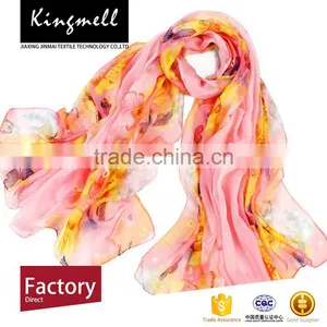 Custom 2017 Women Accesory Latest Designs Digital Print Polyester Chiffon Scarf thumbnail-1