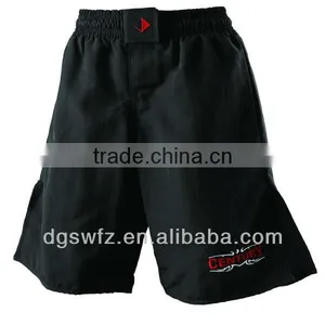 Wholesale Factory Price High Quality New Lycra Spandex Plain Black Blank 4 Way Stretch Mma Shorts thumbnail-1