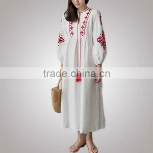 Ladies Branded 2017 Newest Fancy Summer Linen Woman Dress With Sgs Certifaction thumbnail-1