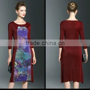 Hot Design Wholesale Women Pleated Tie Dye Maxi Dress thumbnail-3