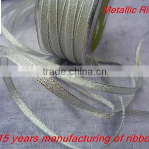 Wholesale Golden and Silver Metallic Lame Ribbon 6mm thumbnail-3