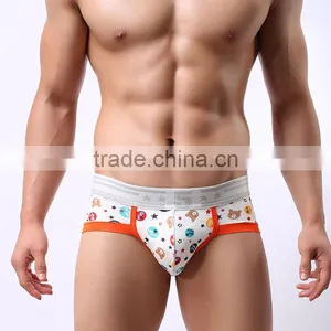 MGOO High Quality Cartoon Print Your Brand Brief Boxer For Man Silver Band Erotic Lingrie St06 thumbnail-5