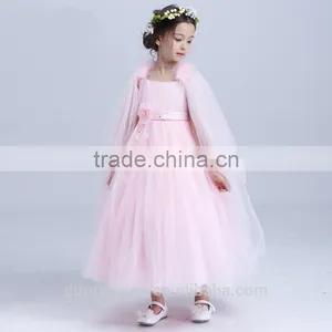 Gauze Baby Girl Wedding Dress Mesh Long Dress Puffy Wedding Dress White thumbnail-2