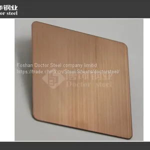 304 Hairline Finish Copper Color Stainless Steel Sheet for Setting Wall thumbnail-1