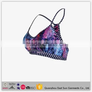 OEM Wholesale Spaghetti Strap Bra Women Hot Sexy Yoga Bra Fashionable Custom Running Sports Bra thumbnail-2
