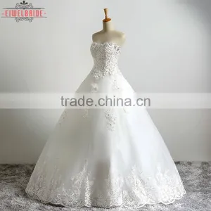 China OEM Supply Long Floor-length Ball Gown Beading Wedding Dress 2017 thumbnail-2