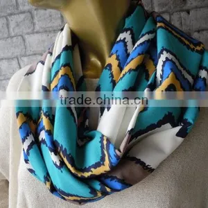 Chevron Infinity Scarf / Neckwarmer, Scarf Infinity, Loop Circle Scarf, Cowl Scarf,fashion Scarf thumbnail-4