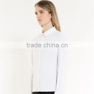 Concealed Button Fastening Straight Cut Classic Collar Poplin Shirt thumbnail-2