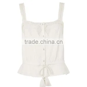 Wholesale European Style Crochet Sleeveless Ladies Camisole Tops 2017 thumbnail-6
