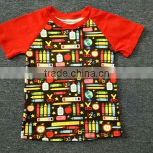 High Quality Boys Back to School Shirts in Summer Children Stationery Print Short Sleeve Clothes thumbnail-1