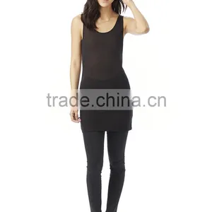 2017 Guangzhou Shandao Summer New Design Woman Fashion Longline 100% Cotton Cheap Wholesale Tank Top thumbnail-3