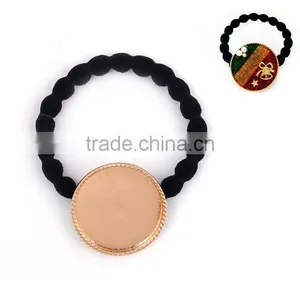 Zinc Based Alloy DIY Resin Mold For Jewelry Making Hair Ties Round Gold Plated & Black thumbnail-1