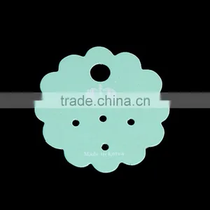 Paper Jewelry Display Card Flower Light Green Crown Pattern 4.3cm(1 6/8") x 4.3cm(1 6/8"), 1 Piece thumbnail-1