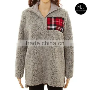 Factory Custom Pullover Oversize Plaid Sweater Woman thumbnail-4