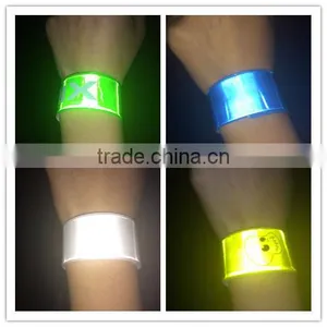 hi Vis Fluorescent Armbands Reflective Slap Wrap Snapbands for Safety thumbnail-1