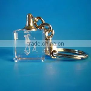 3d Laser Crystal Keychain With Animal Goat thumbnail-1