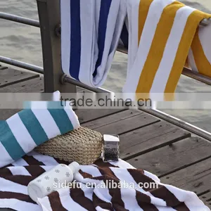 Factory Wholesale Hotel 100 Cotton Blue and White Stripe Swimming Towel Beach Towels thumbnail-1