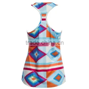 Latest Sleeveless Printed Tank Top Designs Floral Printed Tank Top For Girls thumbnail-5