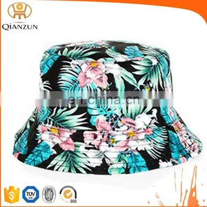 Colorful Beach Floral Print Bucket Hat, Womens Hat, Sunhat thumbnail-1