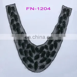 Fashion Leaf Shape Sewing Decorative Beads Collar thumbnail-1