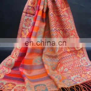 (Super Deal) 100% Wool Jacquard Shawls thumbnail-1