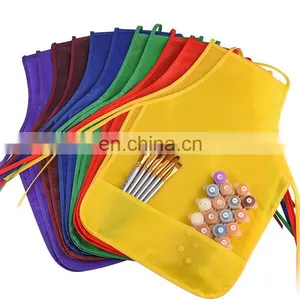 Customized Logo Art Smock Artist Fabric Aprons With 2 Pockets For Chidren 47*33 cm thumbnail-1