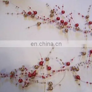 6 FT AMBER BEADED GARLAND FOR CHRISTMAS WEDDINGS thumbnail-1