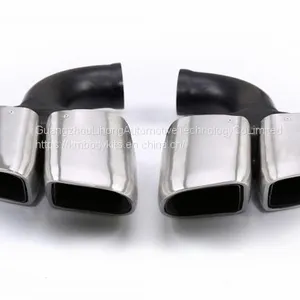 Km for Cayenne Turbo Style 958 2011-2014 Exhaust Tip Exhaust Pipes Muffler Tips Tail Pipe Wire Drawing thumbnail-2