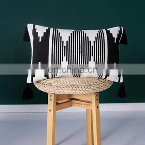 Wholesale Decorative Throw Pillow Cushion Cover Cotton Thread Woven Printed Pillow Cases thumbnail-2