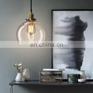 Creative Retro Ceiling Chandelier Lamp for Home Bar Vintage Glass Pendant Light Fixtures thumbnail-3