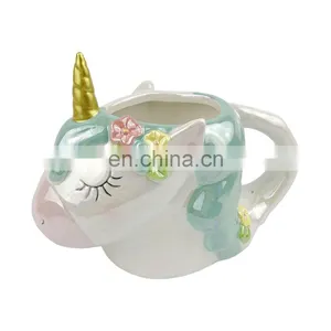 Custom Cute Unicorn Shape 3d Animal Ceramic Coffee Mug thumbnail-1