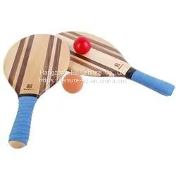 Includes 2 Paddles and 2 Balls Blue Grip Frescobol Wood Beach Racket Set thumbnail-1