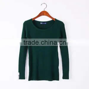 Fashion Designhand Knit Sweater Round Collar Sweater for Girls thumbnail-3