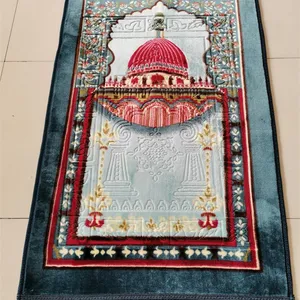 Anti Slip Backing Raschel Prayer Rug Islam Prayer Mat for Muslim thumbnail-2