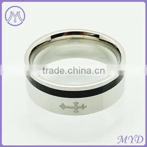 Fashion JewelrY High Quality Two Tones Stainless Steel Finger Ring thumbnail-3