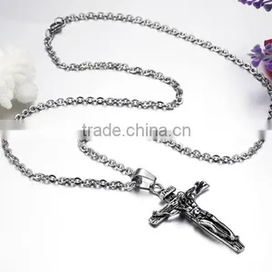 316L Stainless Steel Jesus Cross Men Pendant Necklace Popular Designer Hot Selling thumbnail-2